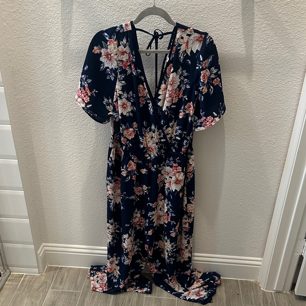 Floral V-Neck Maxi Jumper